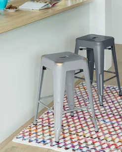 Set di 2 sgabelli da bar CABRILLO Metallo Grigio