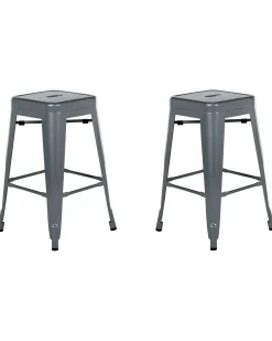 Set di 2 sgabelli da bar CABRILLO Metallo Grigio