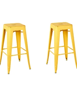 Set di 2 sgabelli da bar CABRILLO Metallo Giallo