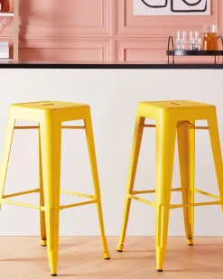 Set di 2 sgabelli da bar CABRILLO Metallo Giallo
