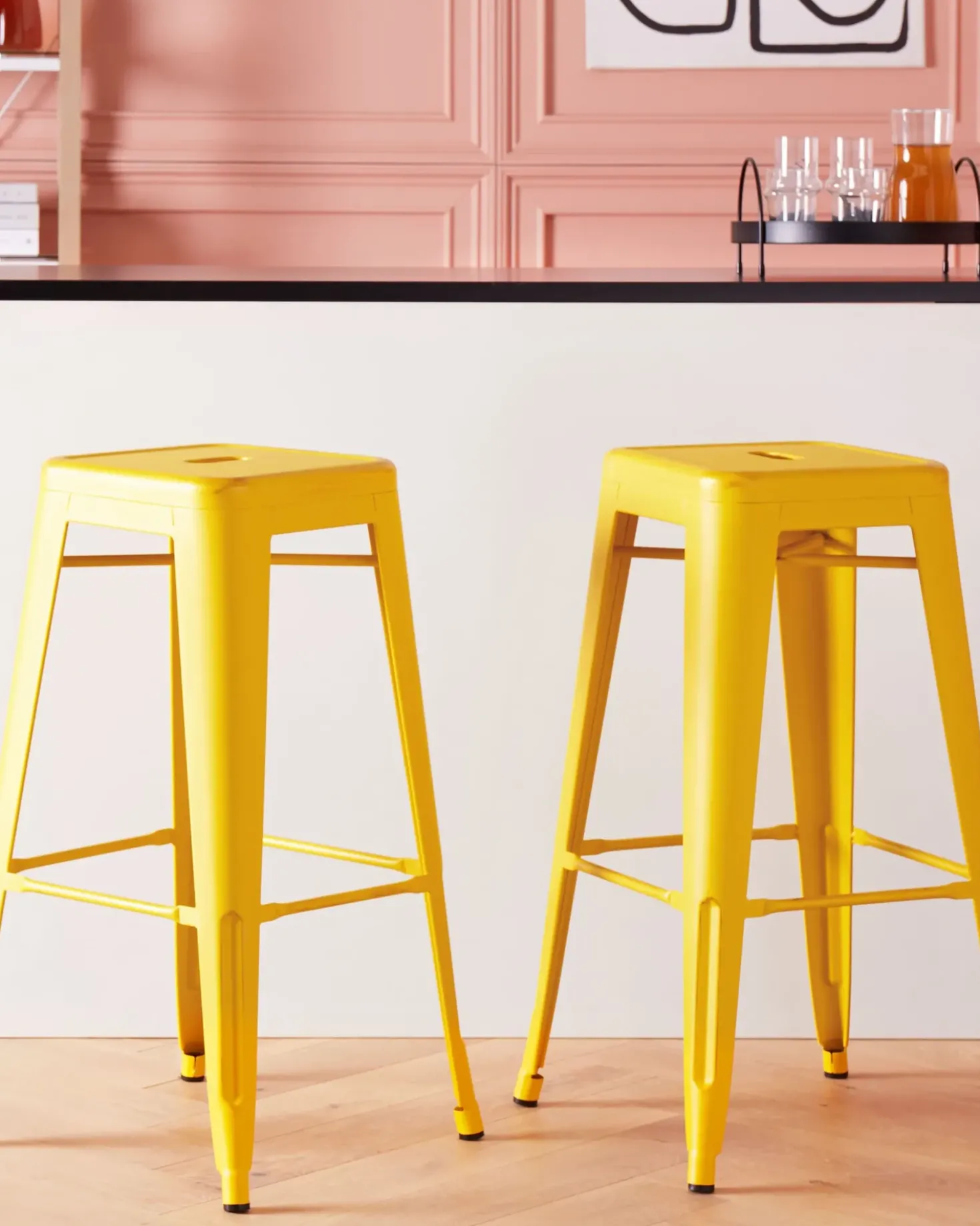 Set di 2 sgabelli da bar CABRILLO Metallo Giallo
