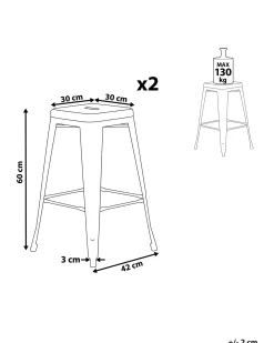 Set di 2 sgabelli da bar CABRILLO Metallo Nero