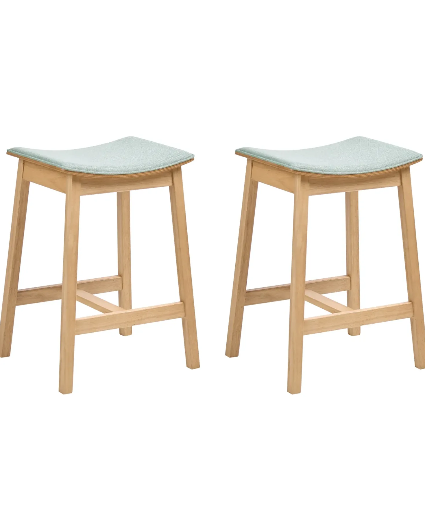Set di 2 sgabelli da bar DIXON Legno Marrone chiaro/Verde menta