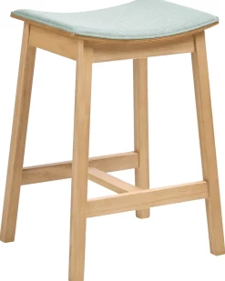 Set di 2 sgabelli da bar DIXON Legno Marrone chiaro/Verde menta