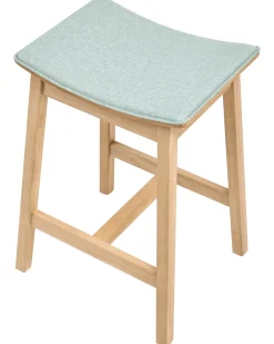 Set di 2 sgabelli da bar DIXON Legno Marrone chiaro/Verde menta