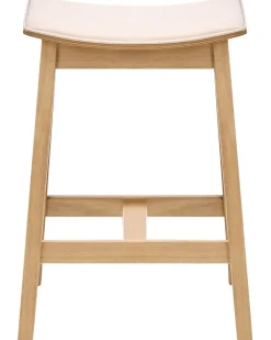 Set di 2 sgabelli da bar DIXON Legno Marrone chiaro/Bianco sporco