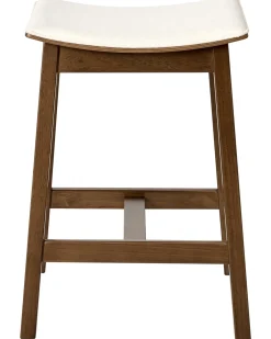 Set di 2 sgabelli da bar DIXON Legno Bianco sporco/Marrone scuro