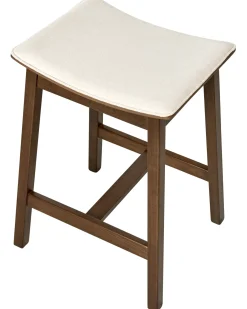 Set di 2 sgabelli da bar DIXON Legno Bianco sporco/Marrone scuro