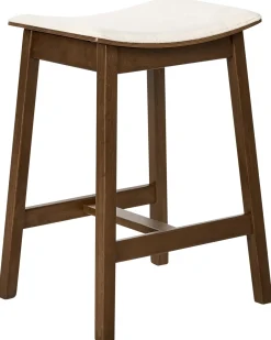 Set di 2 sgabelli da bar DIXON Legno Bianco sporco/Marrone scuro