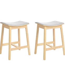Set di 2 sgabelli da bar DIXON Legno Marrone chiaro/Grigio