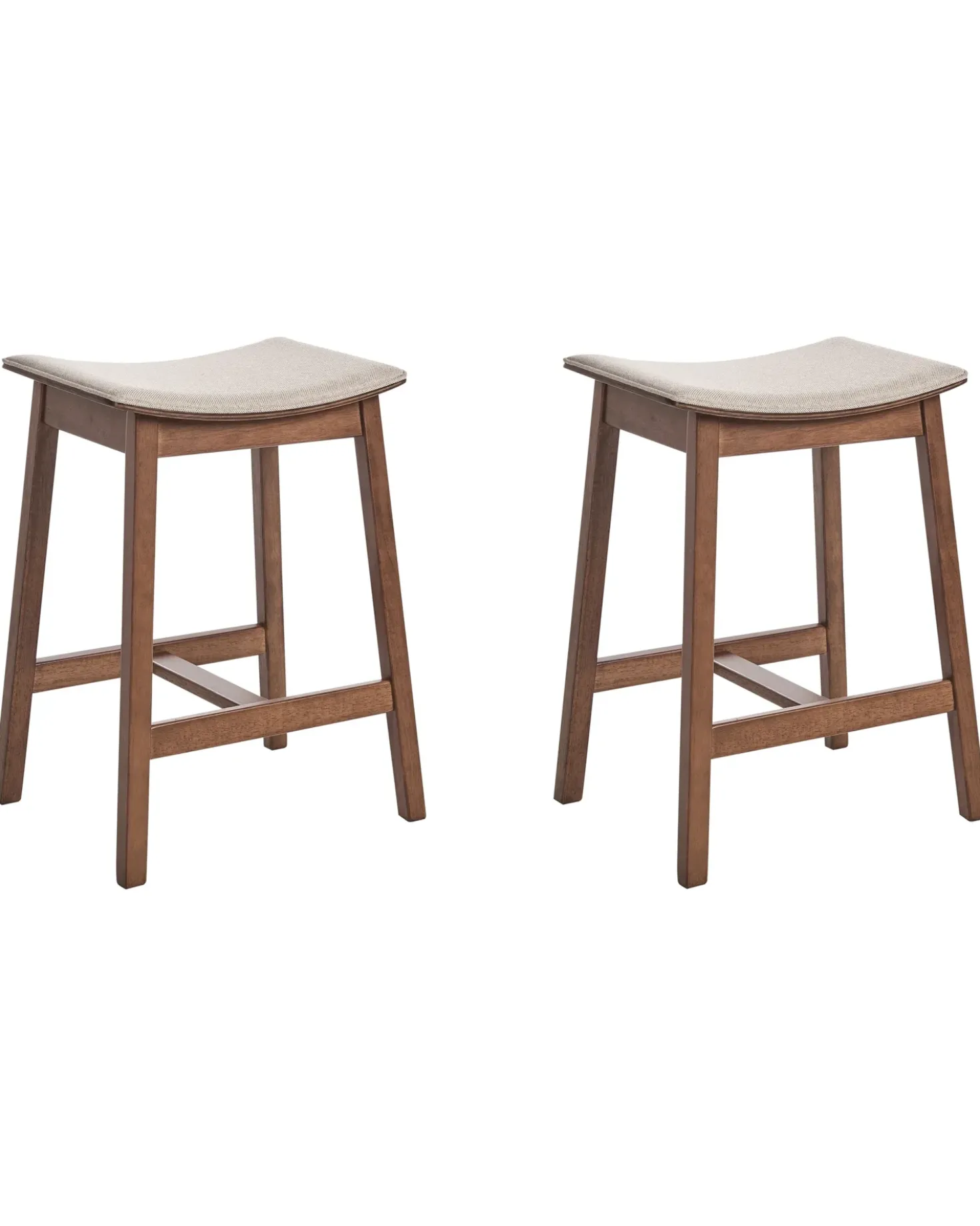 Set di 2 sgabelli da bar DIXON Legno Marrone scuro/Beige