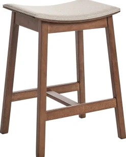 Set di 2 sgabelli da bar DIXON Legno Marrone scuro/Beige
