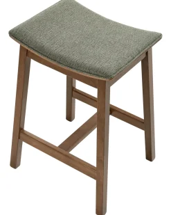 Set di 2 sgabelli da bar DIXON Legno Marrone scuro/Verde