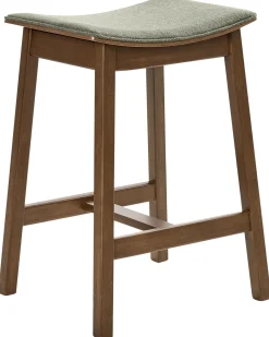 Set di 2 sgabelli da bar DIXON Legno Marrone scuro/Verde