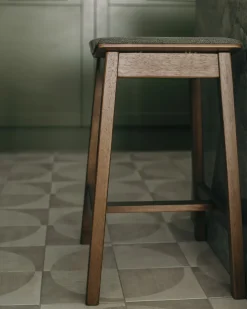 Set di 2 sgabelli da bar DIXON Legno Marrone scuro/Verde