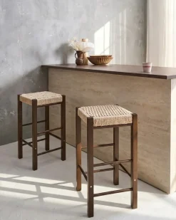 Set di 2 sgabelli da bar EMBRUN Legno Marrone scuro