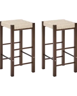 Set di 2 sgabelli da bar EMBRUN Legno Marrone scuro