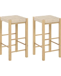 Set di 2 sgabelli da bar EMBRUN Legno Marrone chiaro