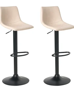 Set di 2 sgabelli da bar LEBRIJA Pelle sintetica Beige chiaro
