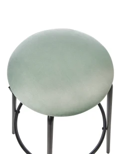 Set di 2 sgabelli da bar MORTON Velluto Verde menta