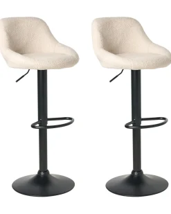 Set di 2 sgabelli da bar MEDULIN Bouclé Beige chiaro
