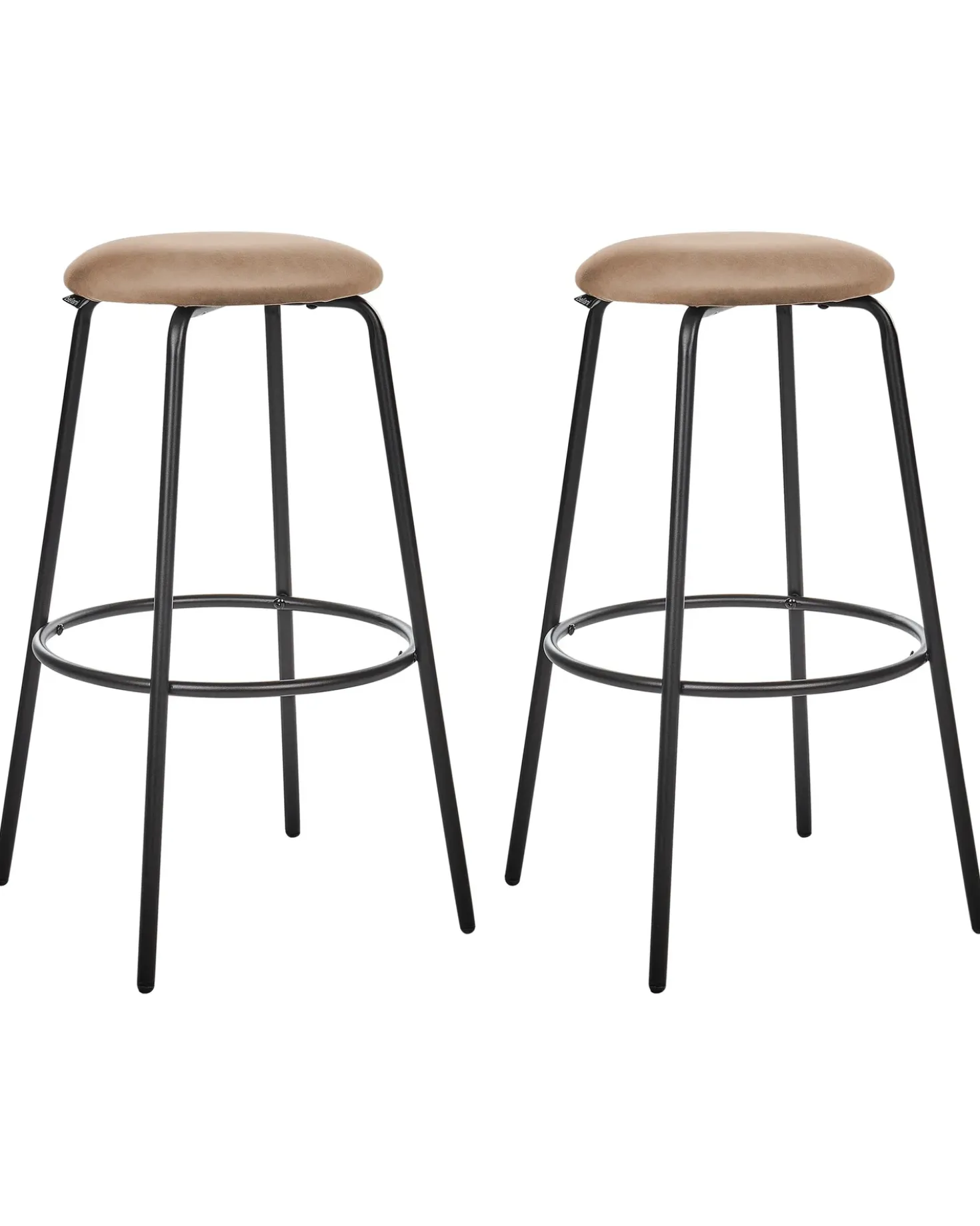 Set di 2 sgabelli da bar MORTON Velluto Marrone chiaro