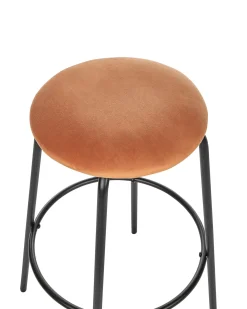 Set di 2 sgabelli da bar MORTON Velluto Arancione