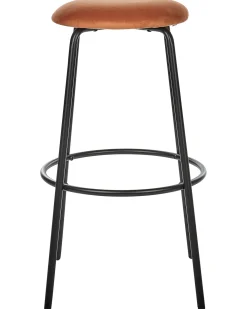 Set di 2 sgabelli da bar MORTON Velluto Arancione