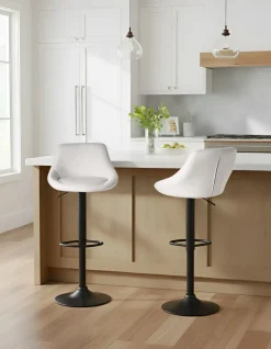 Set di 2 sgabelli da bar MEDULIN Tessuto Grigio chiaro