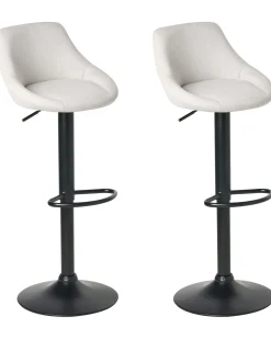 Set di 2 sgabelli da bar MEDULIN Tessuto Grigio chiaro