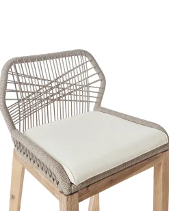 Set di 2 sgabelli da bar per giardino TALAMONE Legno d'acacia Beige
