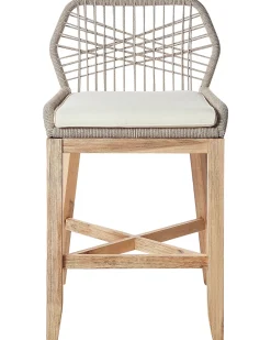 Set di 2 sgabelli da bar per giardino TALAMONE Legno d'acacia Beige