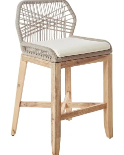 Set di 2 sgabelli da bar per giardino TALAMONE Legno d'acacia Beige
