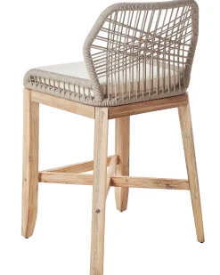 Set di 2 sgabelli da bar per giardino TALAMONE Legno d'acacia Beige