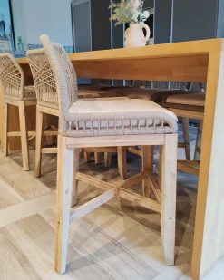 Set di 2 sgabelli da bar per giardino TALAMONE Legno d'acacia Beige