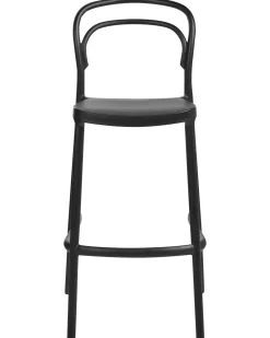Set di 2 sgabelli da bar per giardino PORANO Nero