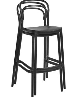 Set di 2 sgabelli da bar per giardino PORANO Nero