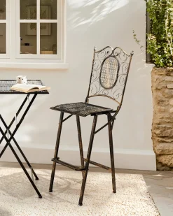 Set di 2 sgabelli da bar per giardino BORMIO Pieghevole Metallo Nero