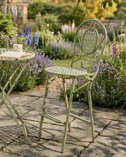 Set di 2 sgabelli da bar per giardino BIVIO Pieghevole Metallo Verde chiaro