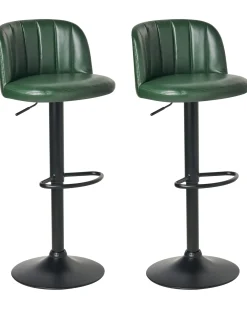 Set di 2 sgabelli da bar VLORE Pelle sintetica Verde scuro