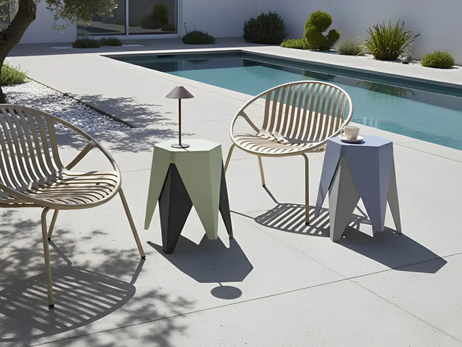 Set di 4 sgabelli da giardino KARAVOS Multicolore