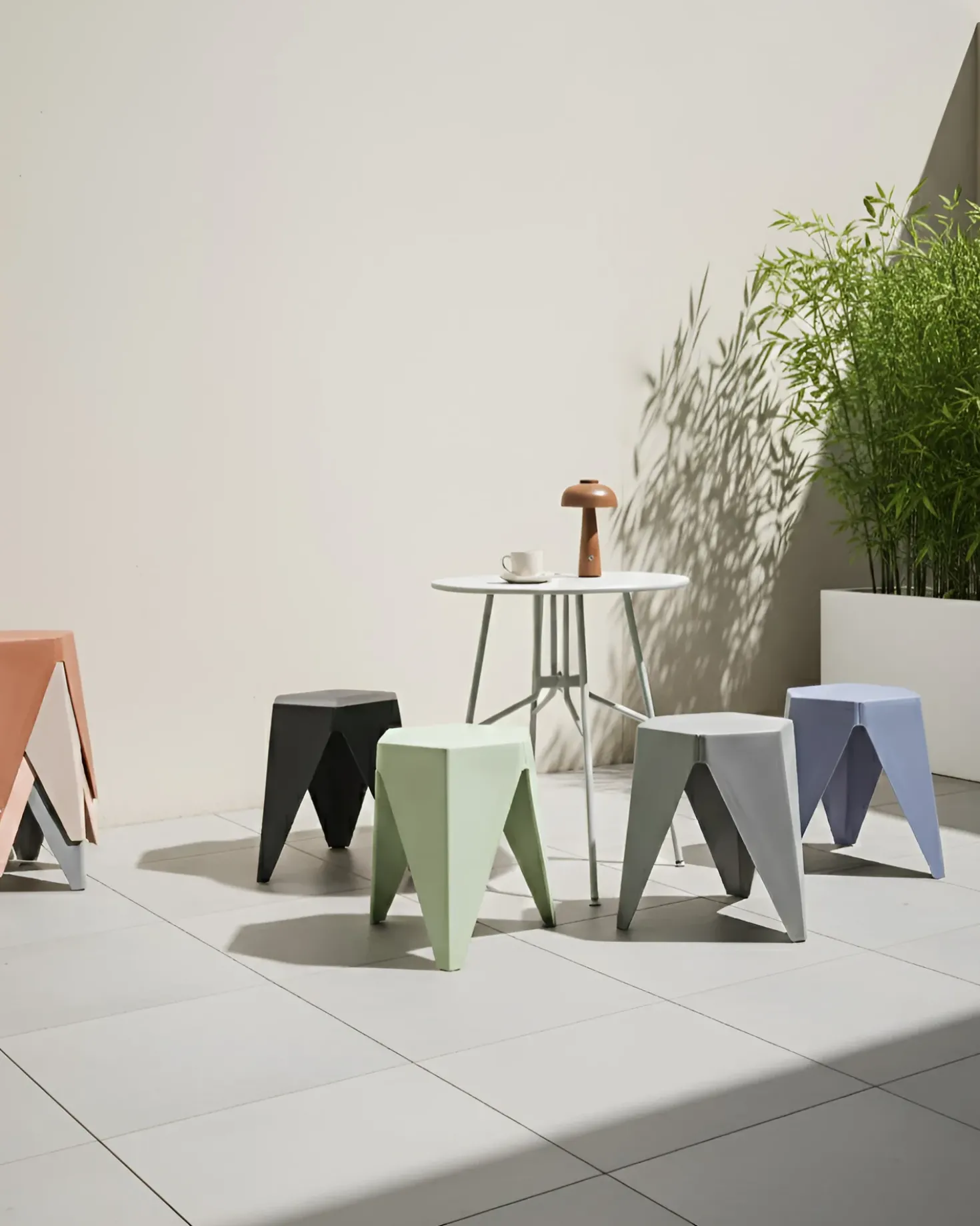 Set di 4 sgabelli da giardino KARAVOS Multicolore