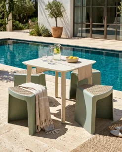 Set di 4 sgabelli da giardino EVROS Verde menta