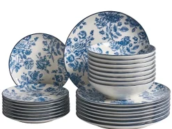 Set di 24 stoviglie BASIL Porcellana Blu
