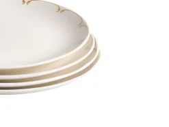 Set di 24 stoviglie CHAROLI Porcellana Bianco/Oro