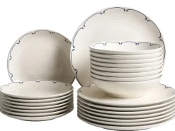 Set di 24 stoviglie CHAROLI Porcellana Bianco/Blu