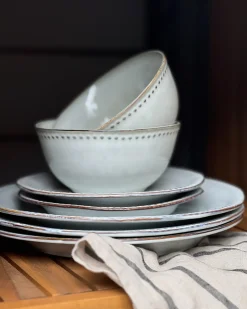 Set di 12 stoviglie CHERVIL Gres porcellanato Azzurro