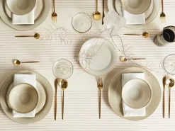 Set di 24 stoviglie CHERVIL Gres porcellanato Beige chiaro