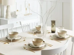 Set di 24 stoviglie CHERVIL Gres porcellanato Beige chiaro