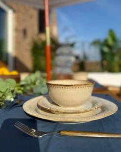 Set di 24 stoviglie CHERVIL Gres porcellanato Beige chiaro